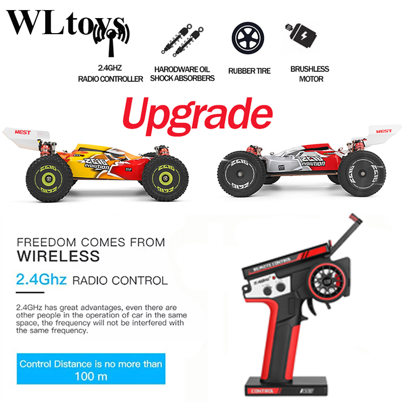 トップ WLtoys 144010 -V8 2.4G レーシング RC カー 70 KM/H ブラシレスモーター 4WD 高速オフロードドリフト RC おもちゃ 子供と大人用ギフト