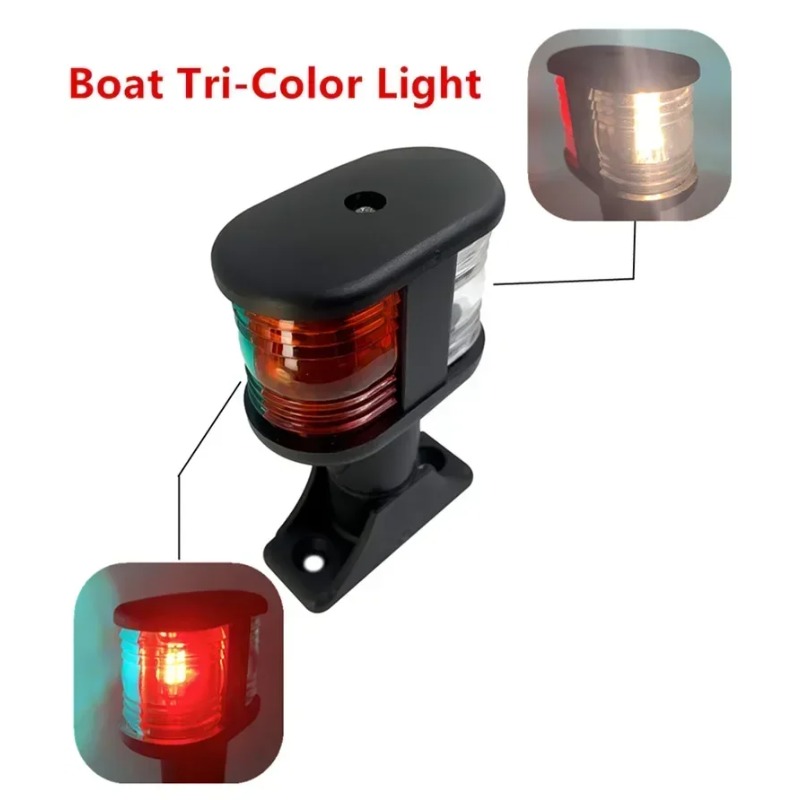 12V LED IP65 Driekleurig Allround Wit Roestvrij Staal en Plastic Marine Boot Masthead Navigatielicht voor Marine Schepen