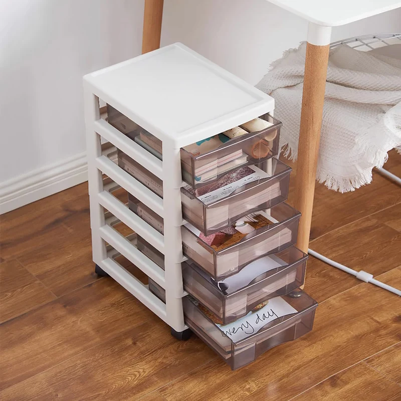 Armadietto portaoggetti mobile con cassetti in plastica trasparente, scatola portaoggetti multistrato, armadietto portaoggetti per file, scatola portaoggetti con cassetti con ruote per unghie