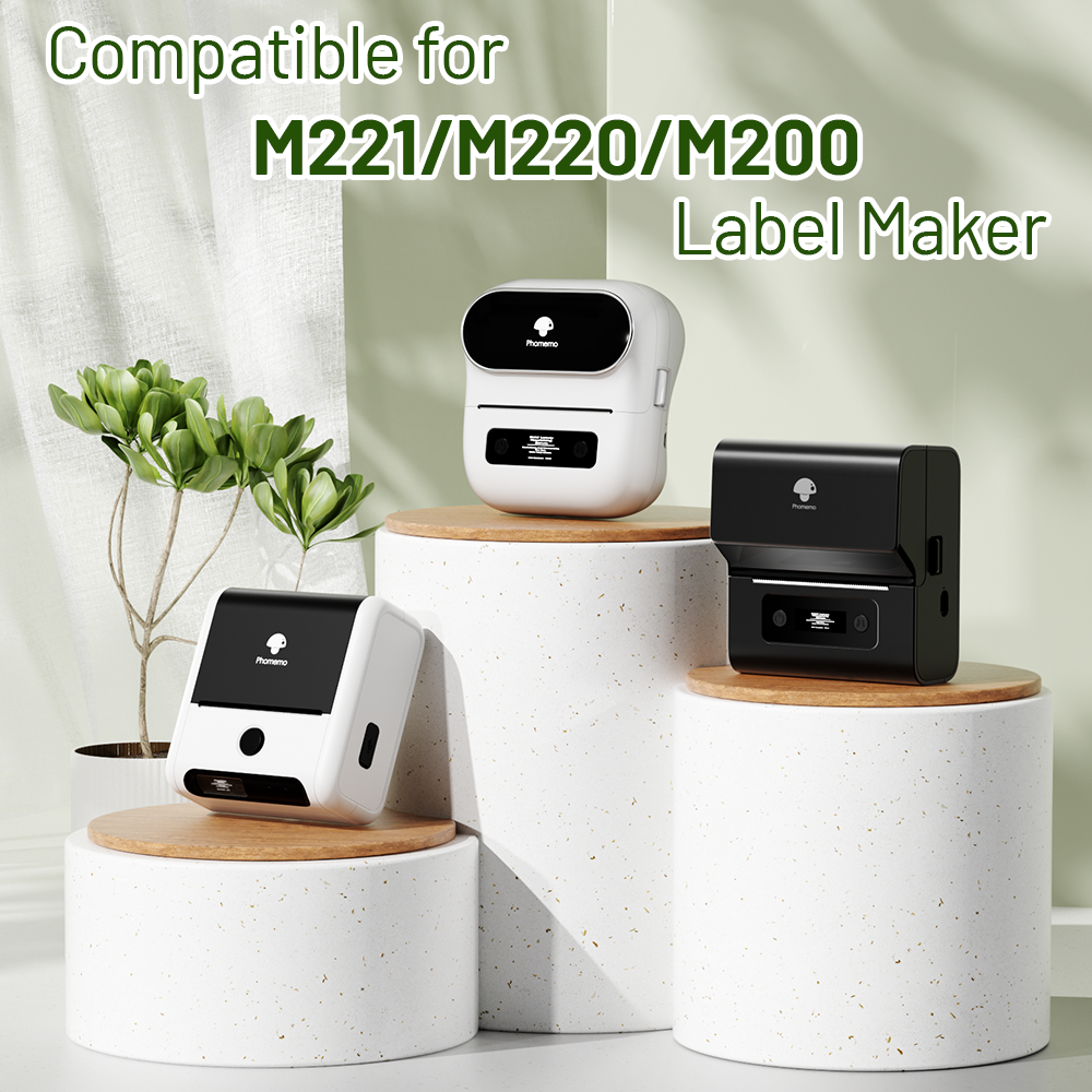 Phomemo 70x80mm Thermal Sticker Labels 2.75''x3.14'' for M221/M220/M200 for Barcode/Address/Mailing/Logo/Business/Home Tag