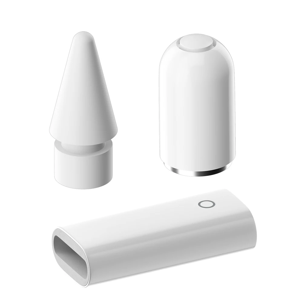 Magnetic Replacement Pencil Cap+Nib+Charging Adapter for Apple Pencil 1st Generation,Stylus Accessories & Parts for Apple Pencil