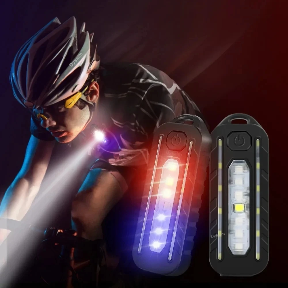 Lampe de poche LED Recharge USB, lampe de travail, porte-clés, pour Police, Clip d'épaule, lumière clignotante d'avertissement, lampe d'extérieur