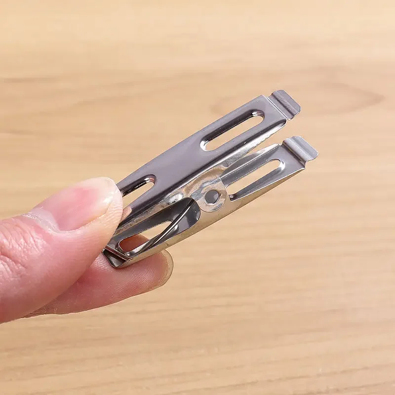 Mollette da bucato in acciaio inossidabile da 20 pezzi, clip sigillanti da cucina, clip antivento in metallo resistente per calzini, organizzatori di documenti