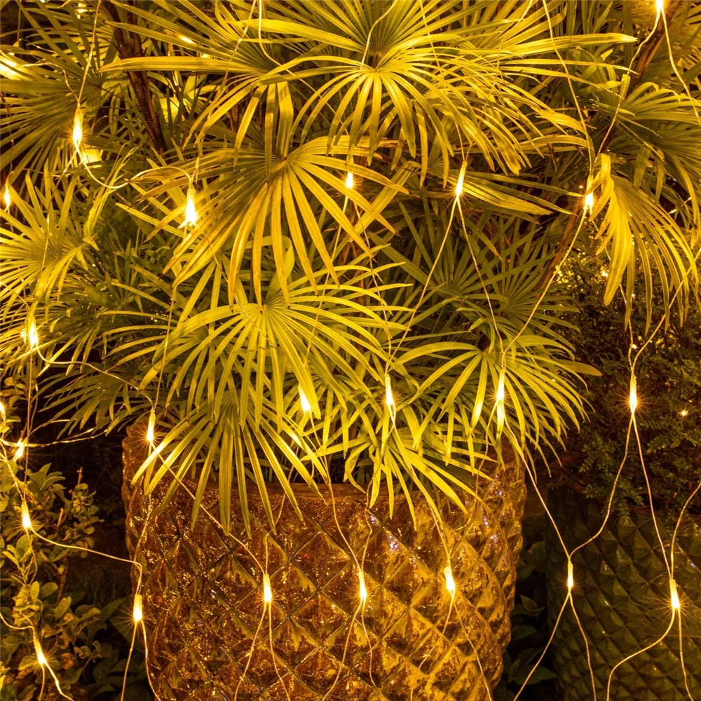 220 V Outdoor Weihnachten Net Lichter 8 Modi LED Mesh String Licht Anschließbare Lichterkette Garten Baum Hochzeit Party Dekorationen