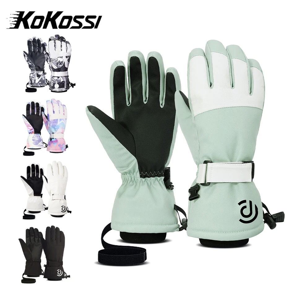 Kokossi luvas de esqui de inverno à prova dwaterproof água tela toque à prova dwaterproof água da motocicleta snowboard luvas das mulheres dos homens velo quente luvas de neve