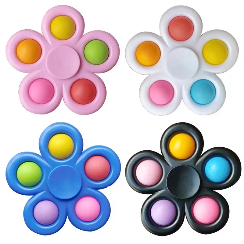 Tie Dye Simple Fidget Spinner Pops ของเล่นนิ้วมือ Push Bubble Hand Spinner สําหรับ ADHD ความวิตกกังวลความเครียดบรรเทา Sensory Gifs สําหรับเด็ก