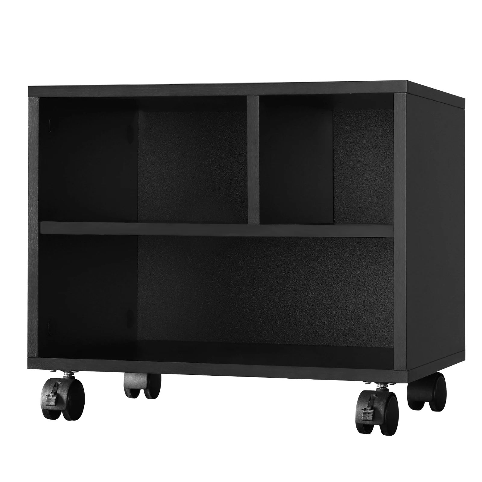 WOLTU Supporto per stampante mobile Unità di archiviazione di file con 3 scomparti aperti Carrello rimovibile 40x30x35 cm per studio in ufficio