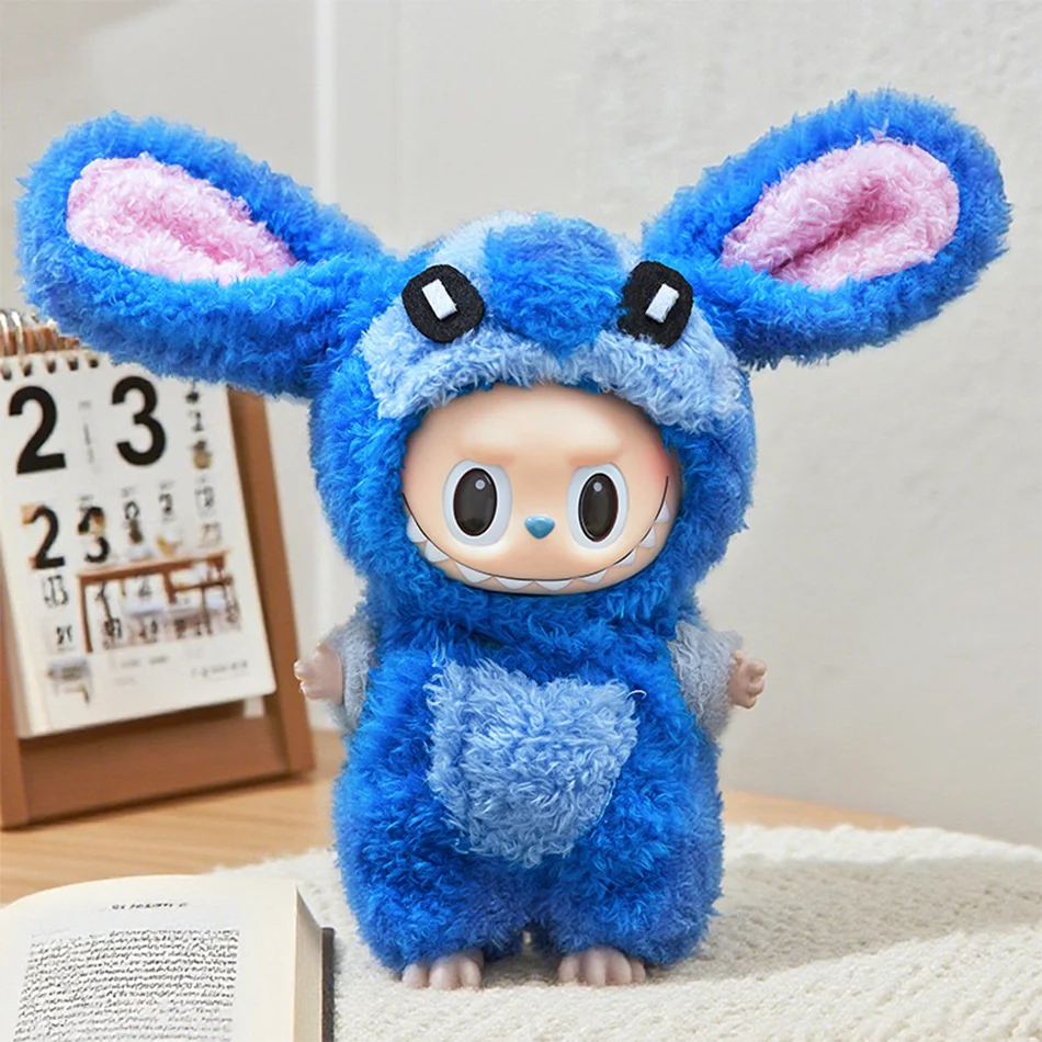 15-17 cm Labubu Puppe Stich Niedliches Set Zubehör Hängezubehör LabubuV1 V2 V3 Geburtstag Kinderspielzeug Geschenk