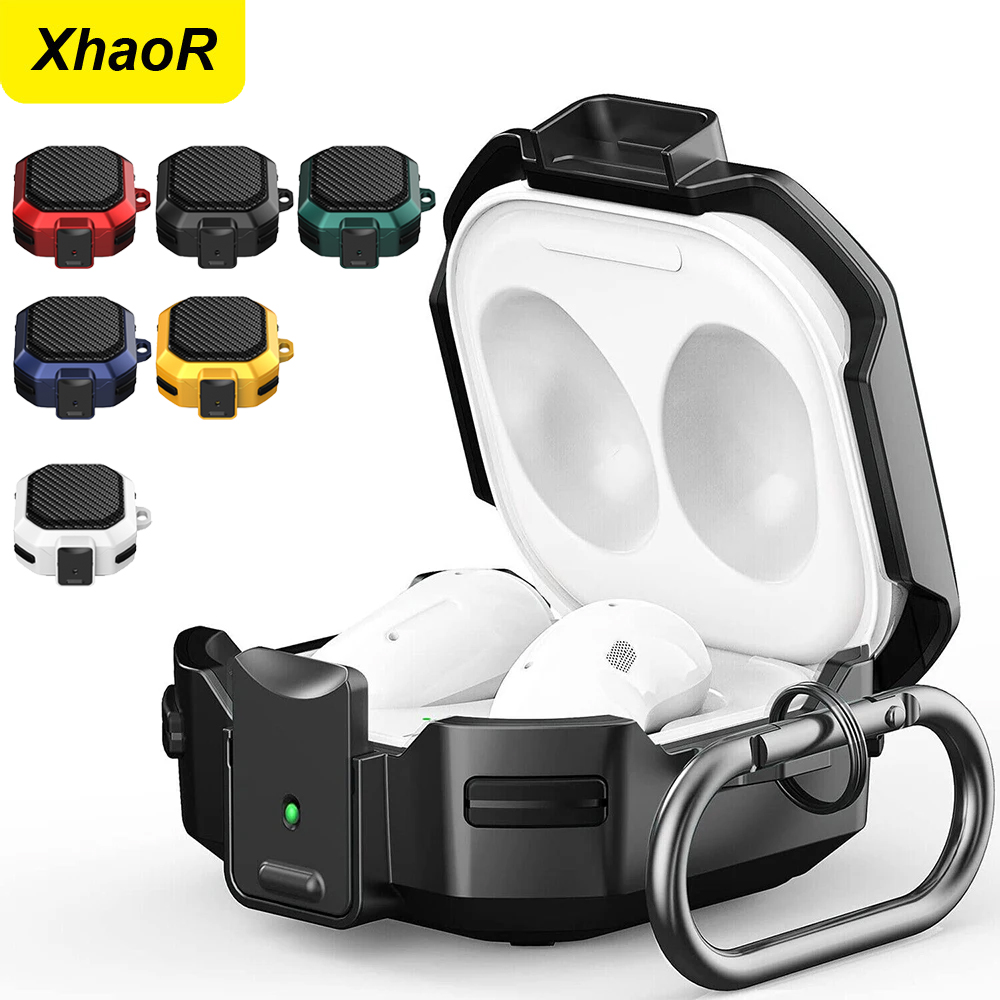 Schalter-Kopfhörerhülle für Samsung Galaxy Buds2 Pro Buds FE Live Buzz Pro, weicher TPU-Schutz, stoßfest, mit Schlüsselanhänger-Boxen