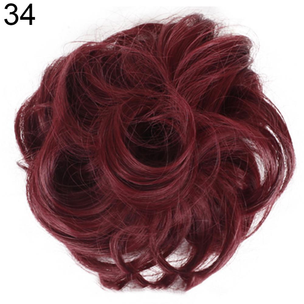 สังเคราะห์ผมยุ่ง Chignon Scrunchies ผมปลอม Band Braid Hairpiece หางสําหรับผู้หญิงสังเคราะห์ Wrap หางม้าหยิก