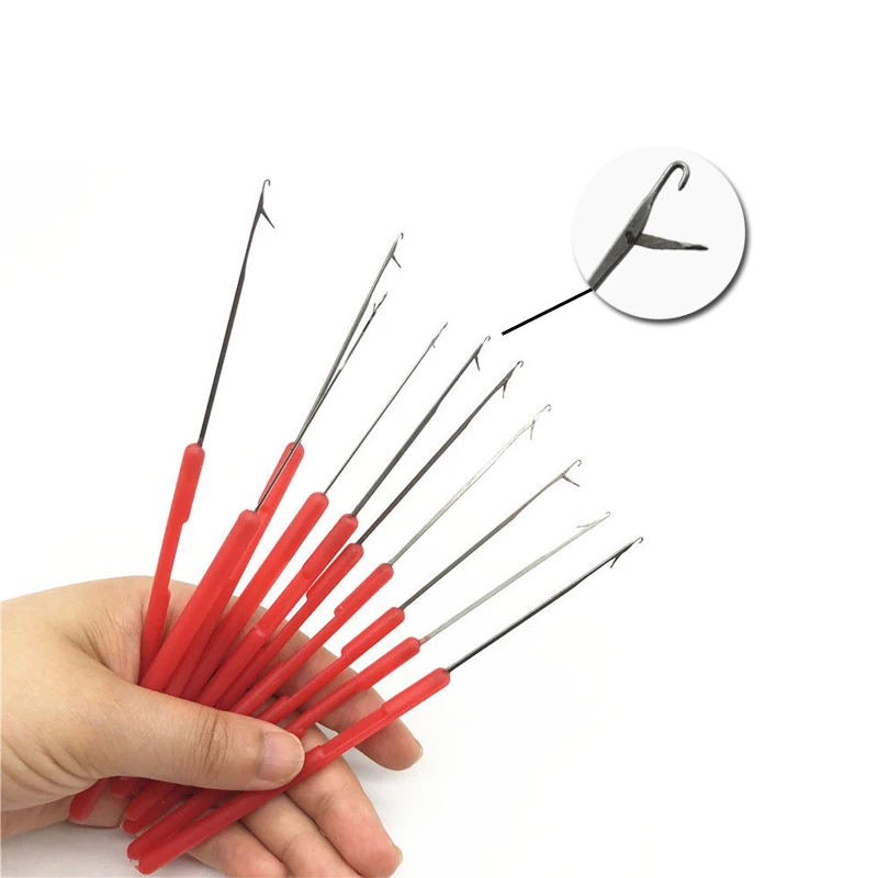 Spitze Häkelnadel Stricknadeln Kunststoffgriff Kleine Häkelnadeln Haarweberei für Zöpfe 5 Teile/los