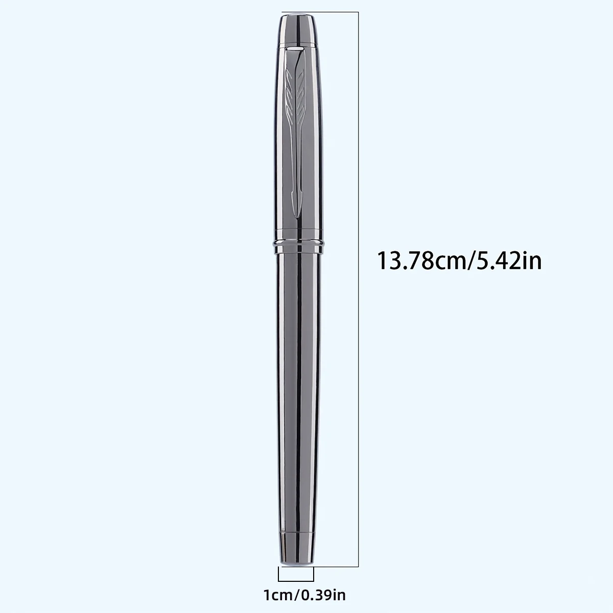 1 Pc Silver Grey High-end ธุรกิจปากกาโลหะ, ปากกา Lridium Tip ขนาดกลาง 0.5 มม. สําหรับห้องเรียนโรงเรียน, สํานักงาน, เขียนรายวัน