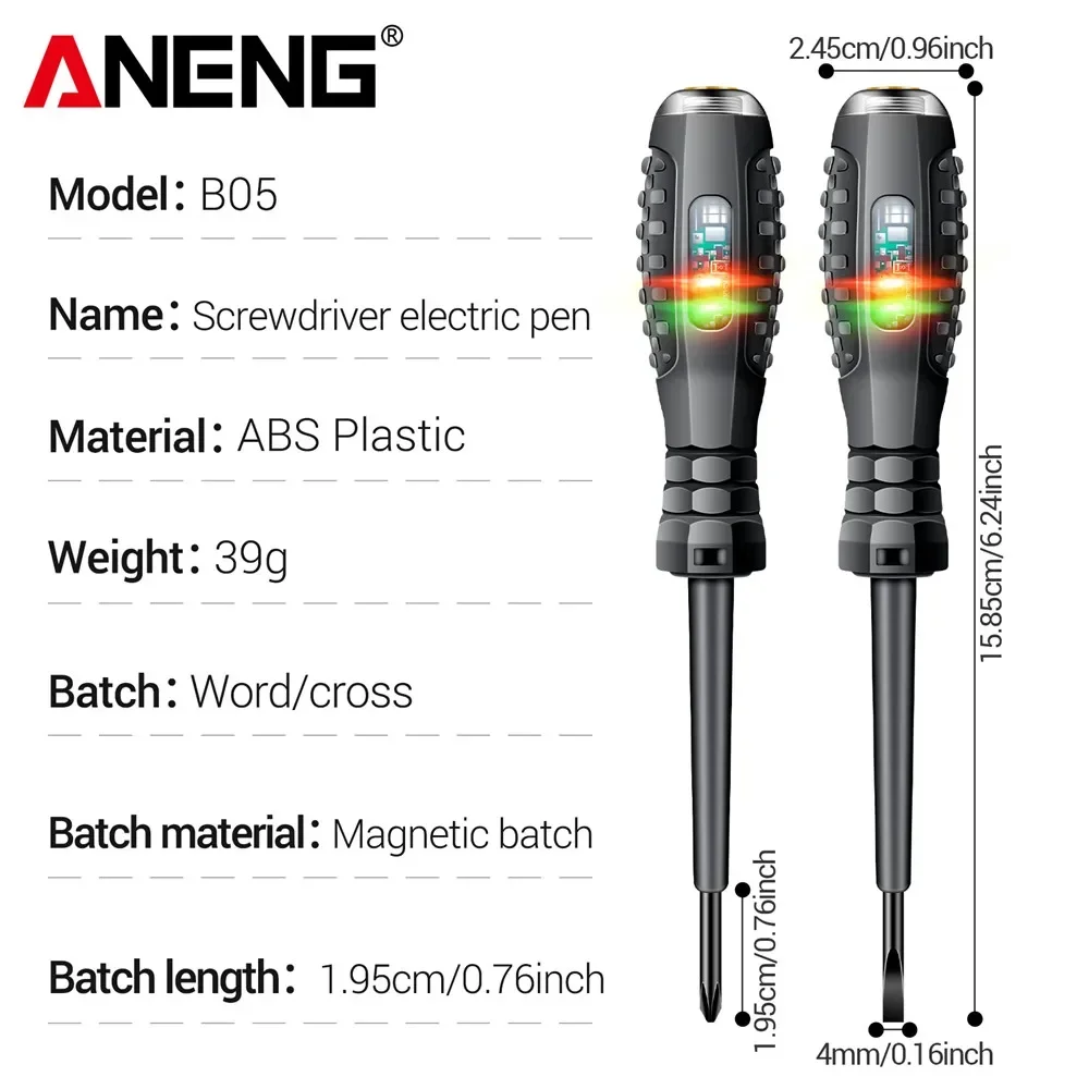 ANENG B05 palabra/cruz fuerte par resaltado destornillador medidor Sensor probador pluma cero Detector en vivo con indicador herramienta eléctrica