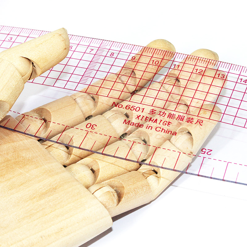 Curva de 58 cm y regla de clasificación multifuncional recta de 40 cm, escala incorporada para diseño de sisa, escote y costura