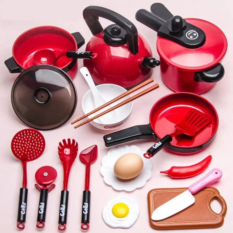 Juguetes de cocina de simulación para niños, juego de utensilios de cocina, accesorios de cocina para cortar frutas, regalos para niñas