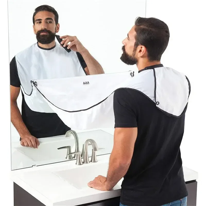 Avental de barbear masculino, capa coletora de barba, cuidados com o rosto, cabelo raspado, babadores adultos, limpeza de cabeleireiro para homens, avental limpo, presente