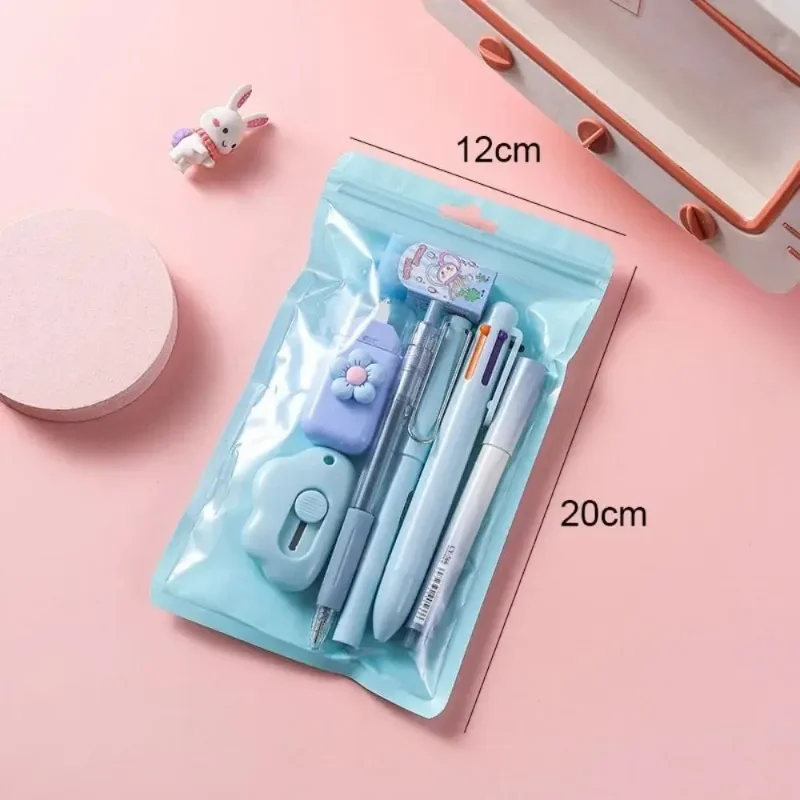 7-in-1 ชุดเครื่องเขียนของขวัญวันเกิด Back to School ของขวัญดินสอยางลบนักเรียนรางวัลโรงเรียนสํานักงานเทปแก้ไขเด็ก