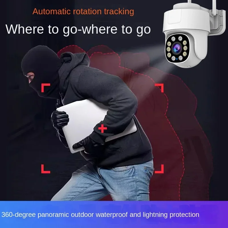 Tuya-cámara PTZ con Wifi para exteriores, cámara IP de seguridad con Zoom 10X, 5MP, visión nocturna a todo Color, Audio, vigilancia, detección de movimiento humano