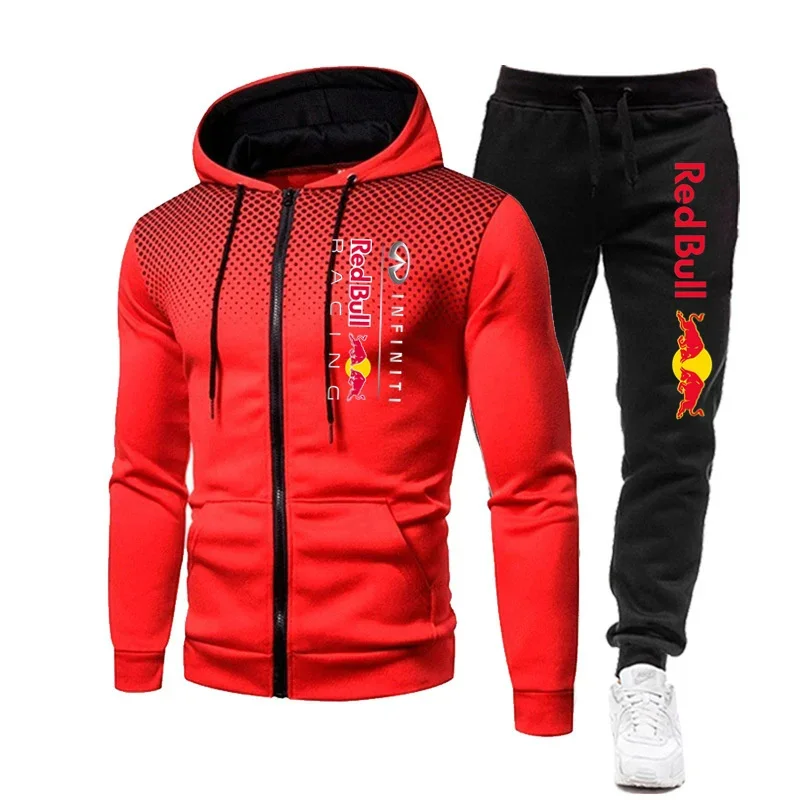 2025 3D-gedruckter Herren-Reißverschlussanzug, Luxusmarke Red Bull, Sporthose, Anzug, Outdoor, Extremsport, Radfahren, winddichte Kleidung