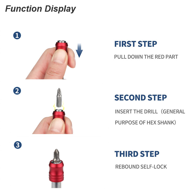 Drill Bit Holder Extension Magnetic Extra Long Shank Quick Release Driver 1/4inch Bar attachment Adapter Rod 300mm Hand Tool