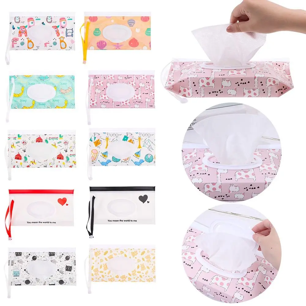 Baby Wet Wipe Pouch, Wipes Holder Case, Capa Flip Reutilizável, Snap-Strap, Saco recarregável, Caixa de tecido útil ao ar livre, EVA Case