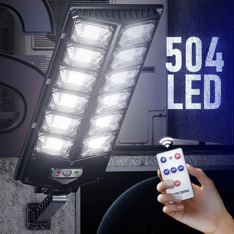 WA6 Nowa zewnętrzna zintegrowana lampa uliczna zasilana energią słoneczną z czujnikiem ludzkiego ciała na dziedzińcu z wodoodporną lampą ogrodową ze zdalnym sterowaniem