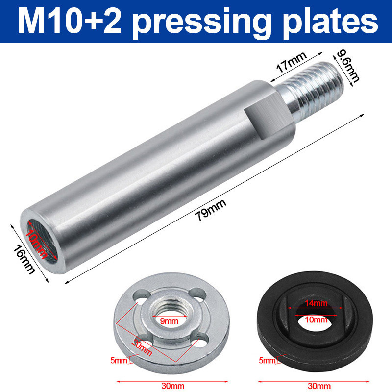 SenNan Angle Grinder Bit Extension Shaft 80MM10 Thread Durable Connecting Rod for Grinding Connection Angle Grinder Accessories