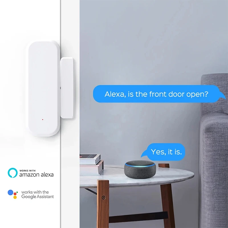 Tuya WiFi เซ็นเซอร์ประตูประตูหน้าต่างเปิดปิดเครื่องตรวจจับ Smart Life APP ควบคุม Smart Home Security Protection ALARM System