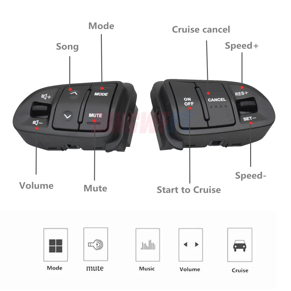 Botones de Control de crucero de Audio del volante multifunción para Kia Sportage SL, interruptor de botón de Panel Bluetooth con retroiluminación