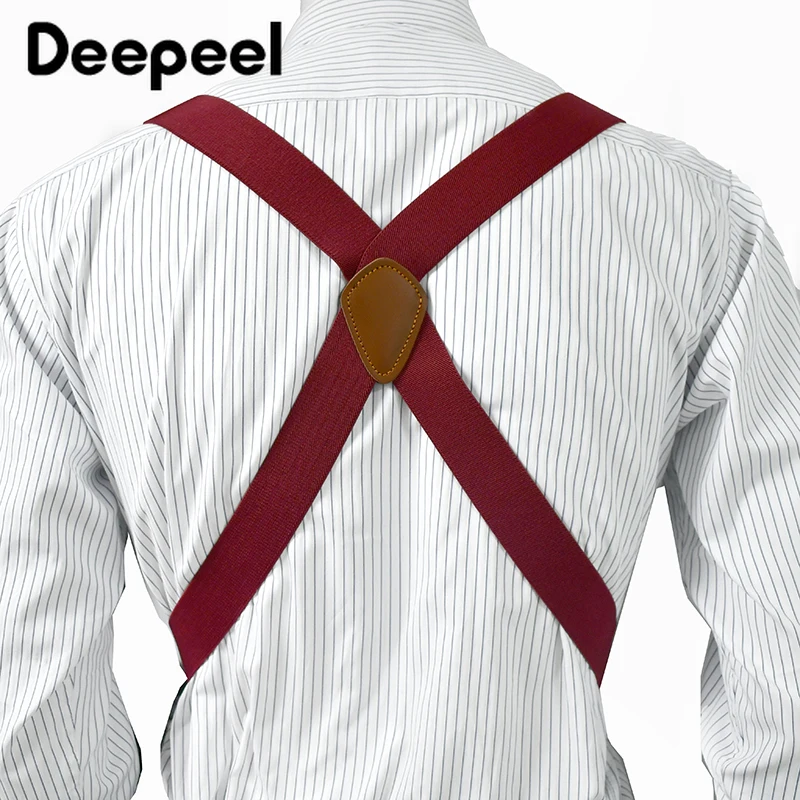 1Pc Deepeel 3,5 cm breed volwassen heren jarretel 2 clips verstelbare bandjes elastische bretels kostuum bretels harnas man voor broek