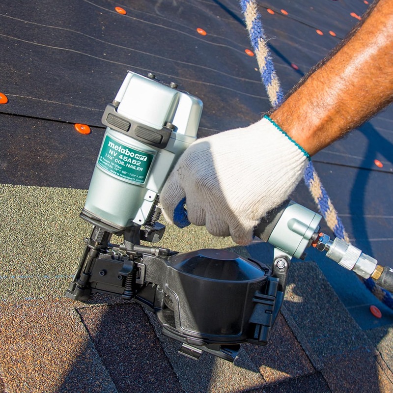 Pneumatic Roofing Nailer + 18V Impact Driver Pro Bundle Kit, 1-3/4-Inch Coil Roofing Nailer with BONUS