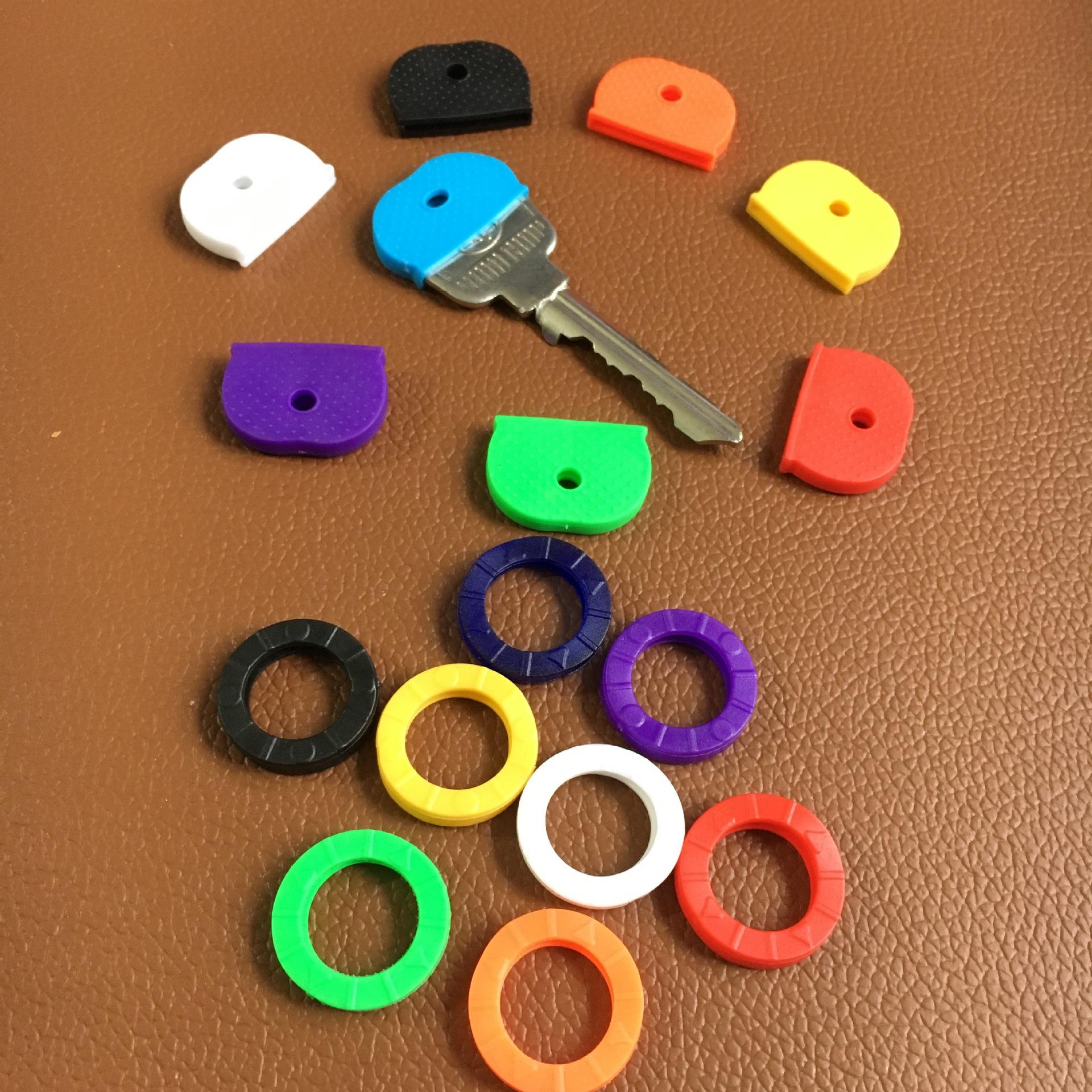 10-32 pçs cor manga chave cor misturada macio silicone elástico chaveiro diy chave pingente marcação para distinguir a chave