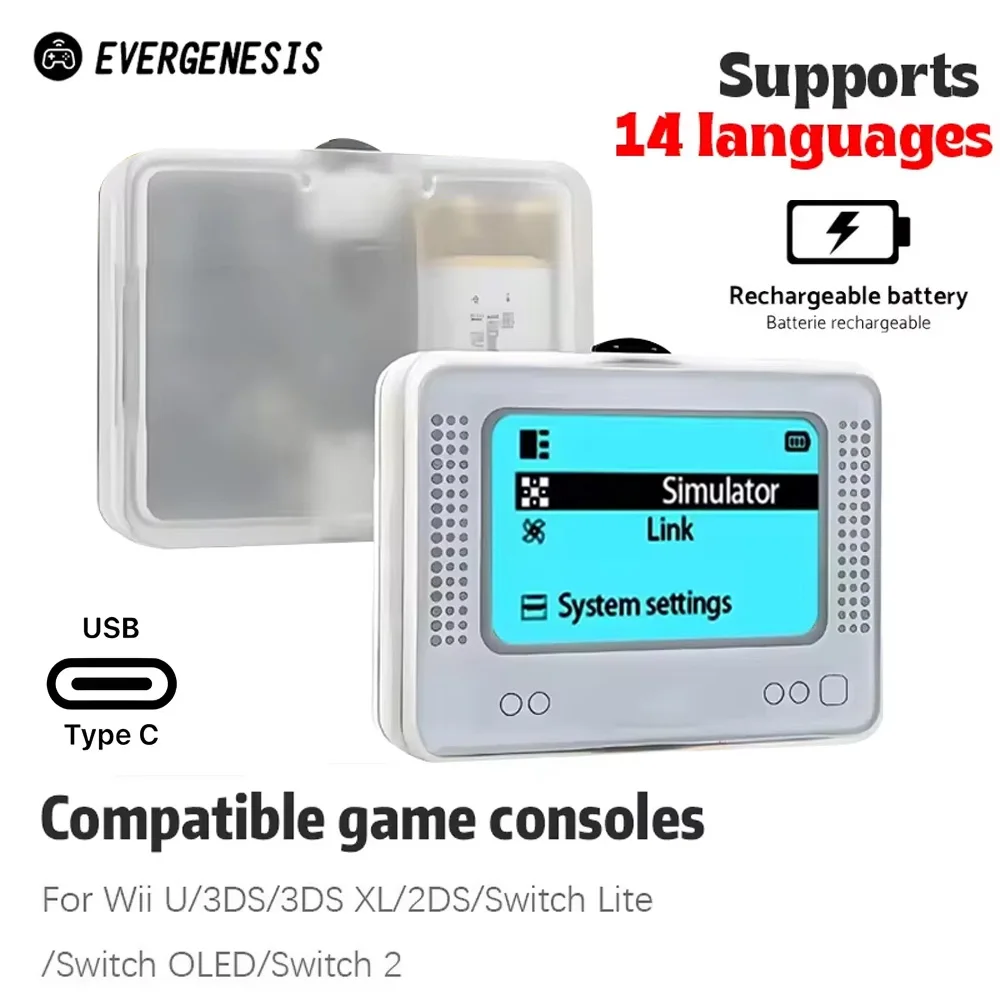 For NFC AMB Chargeable Intelligent Simulator Emulator Universal Writer for Switch2/Switch WiiU 3DS Game Accessory