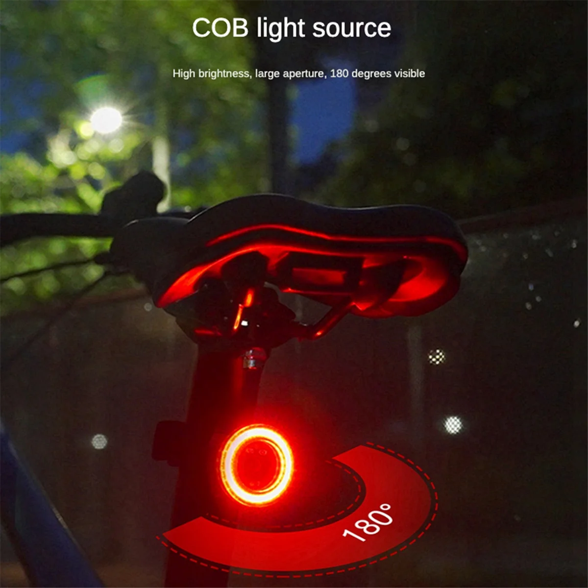 BAAU 2X велосипедный интеллектуальный тормозной задний фонарь Cob с большой апертурой, подушка подседельного штыря, задний фонарь