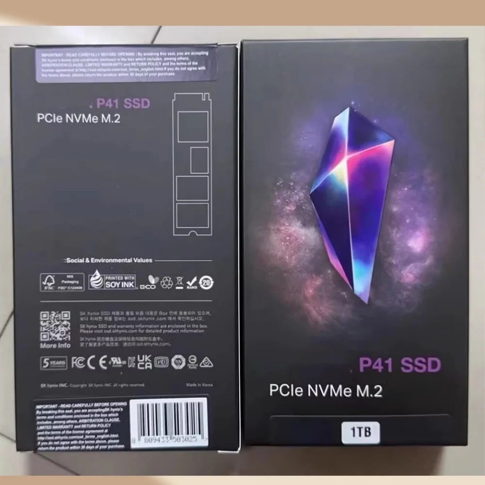 P41 2T 1T 500G Pcle Nvme Gen4 M.2 interfaccia con cache 2280 PCIE 4.0 2TB 1TB 500GB Per computer da gioco SK hynix Platinum