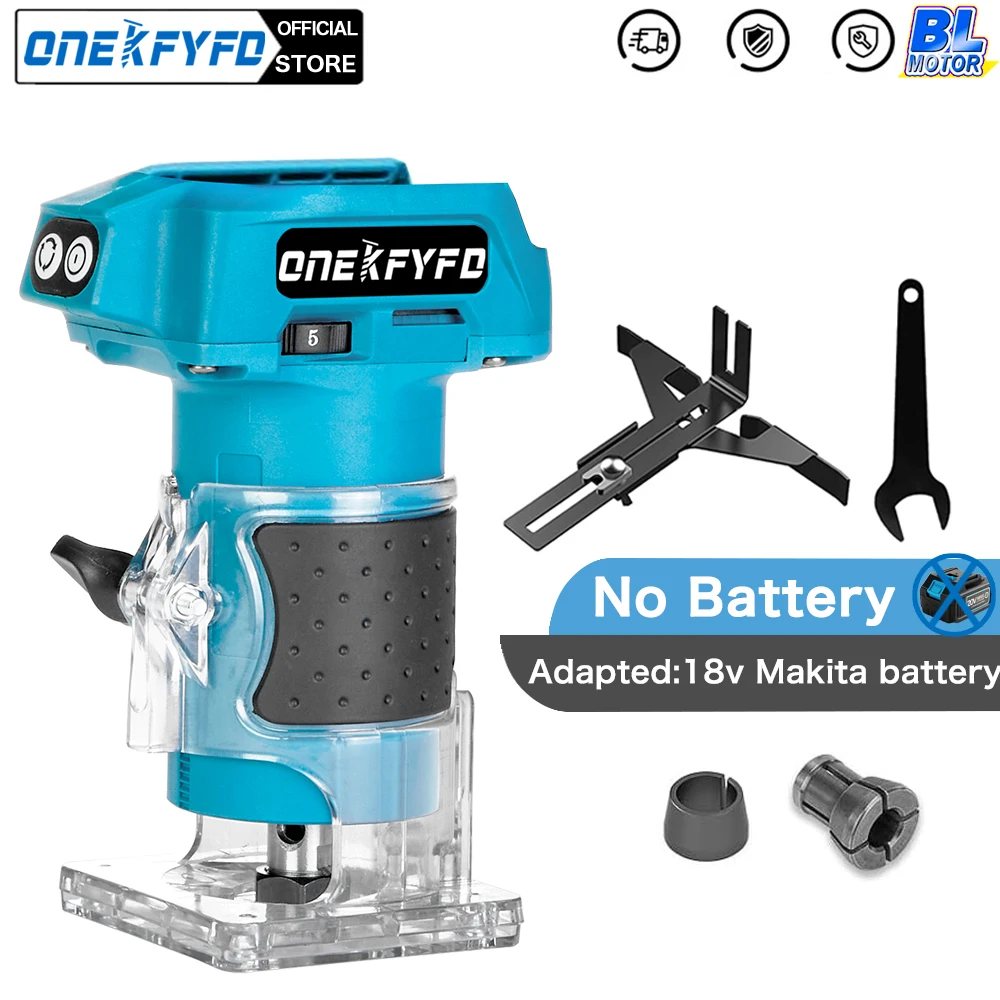 Brushless Electric Trimming Woodworking Milling Cutter Wireless Milling Engraving Slotting Machine for Makita 18V Battery