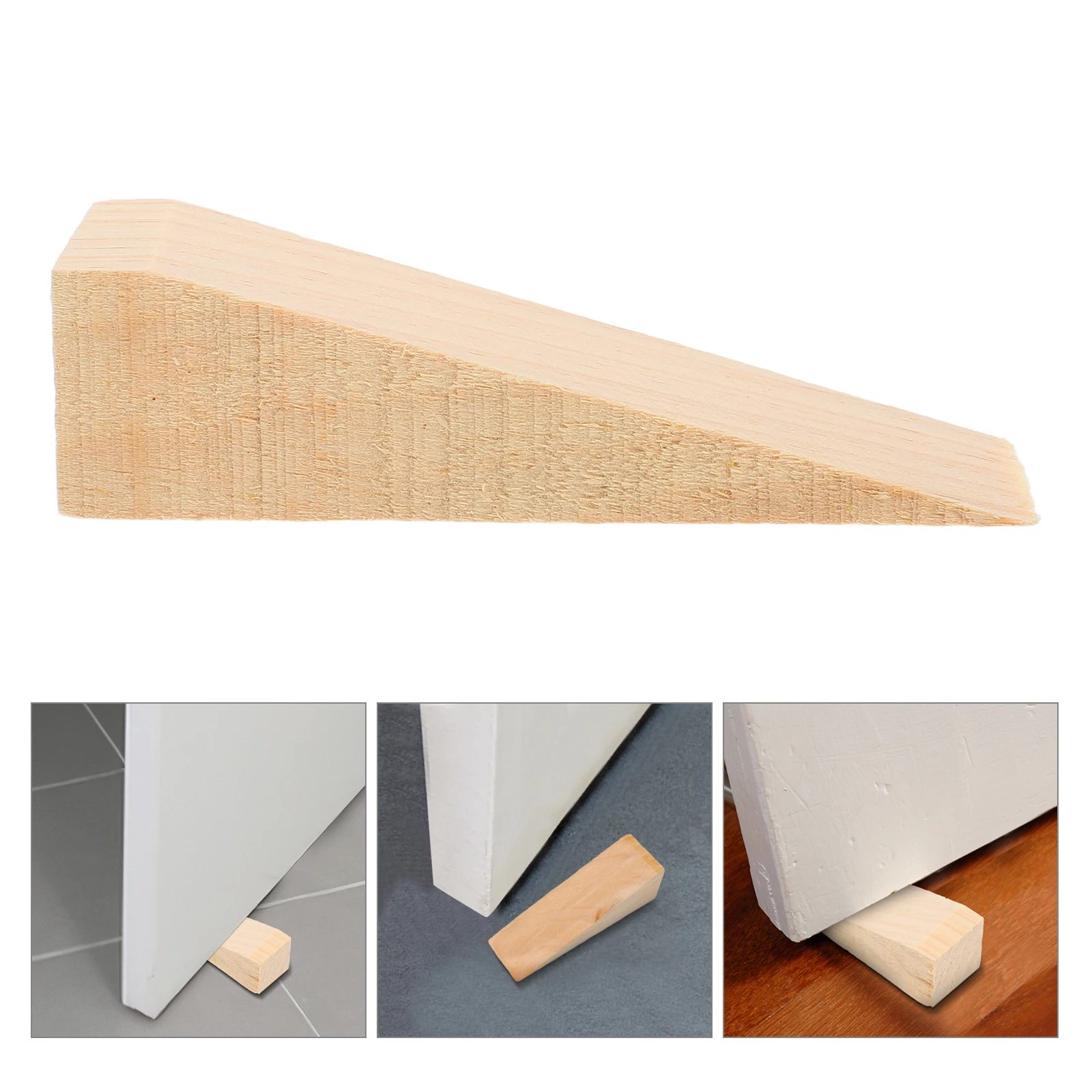 10 Pcs Wooden Wedge Doorstop Block Stopper Floor Mat Wedges Solid Doorstops Chock Wooden Wedge Door Blockerurity