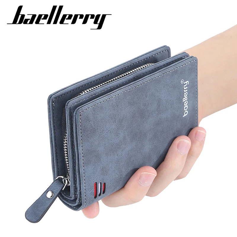 Baellerry новые мужские кошельки высокого качества брендовый держатель для карт короткие мужские кошельки на молнии карман для монет большой емкости мужской кошелек