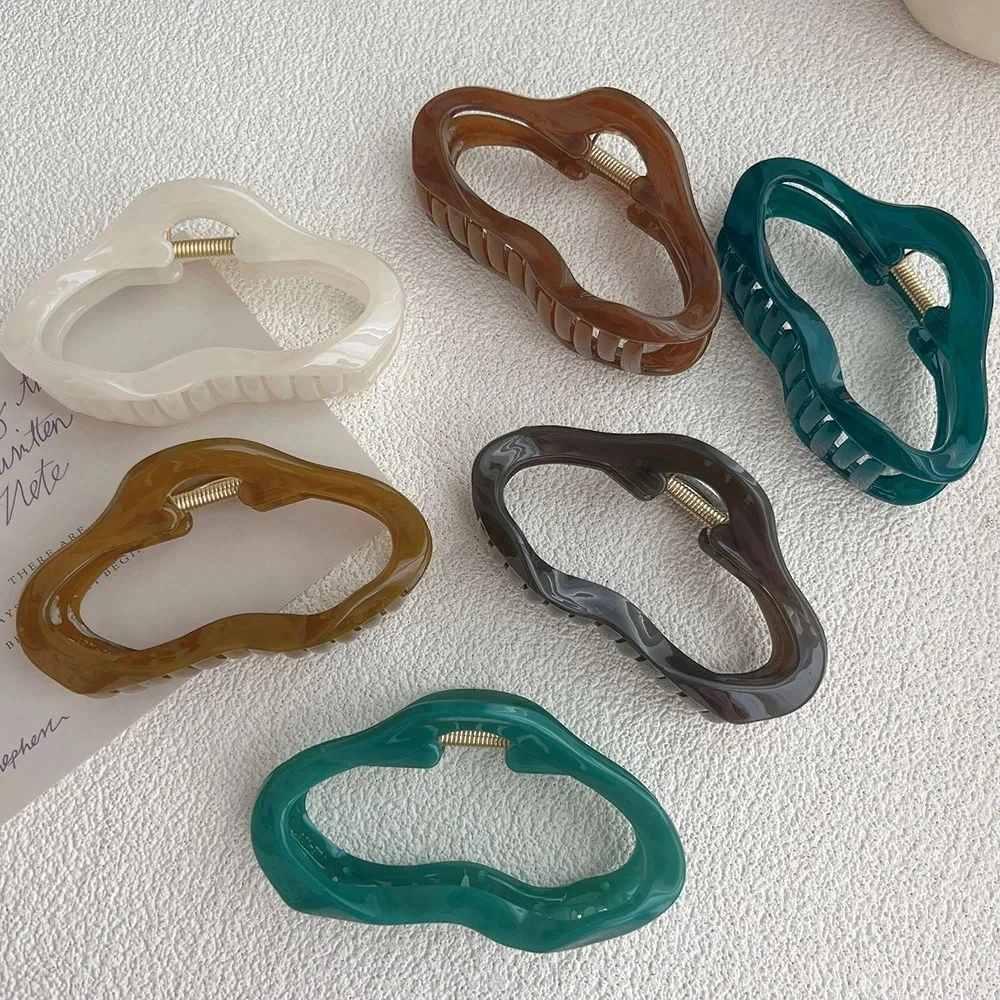 Elegante nuvens oco para fora garras de cabelo clipe feminino meninas geléia acrílico grampos de cabelo plástico presilhas acessórios para o cabelo