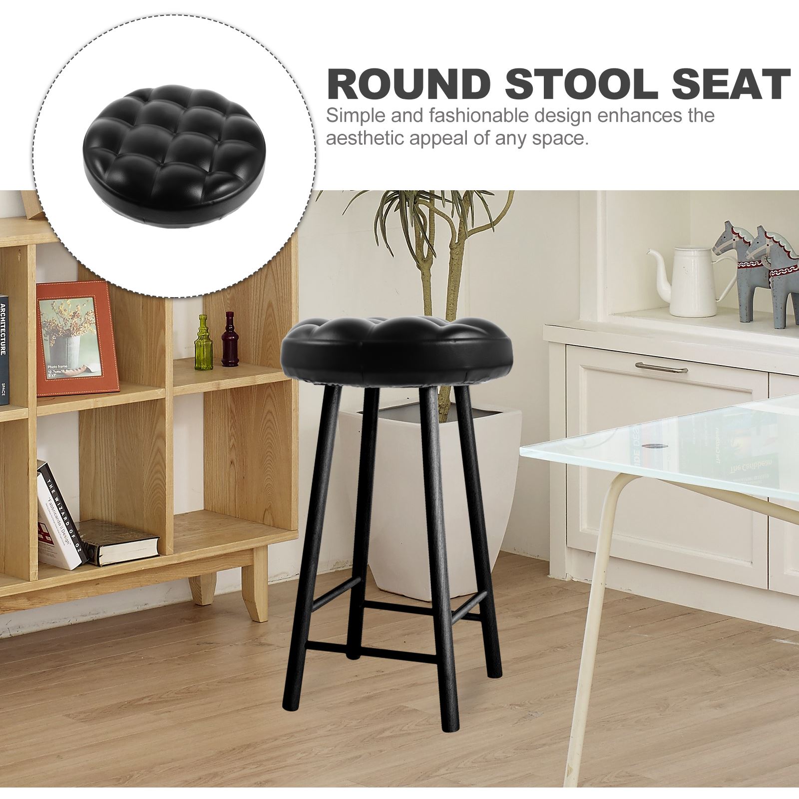NEW Round Stool Seat Cushion Bar Stool Cushions Waterproof Chair Seat Tops Canteen Stool Seat Replacement Chair NEW 2025
