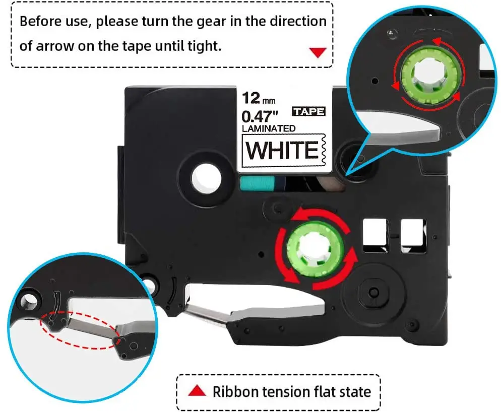 31 สีเทปฉลาก TZe-231 TZ 234 ตลับหมึกลามิเนตฉลากริบบิ้น Fit Brother P-touch Label Maker PT-E105 1010 H101C D210