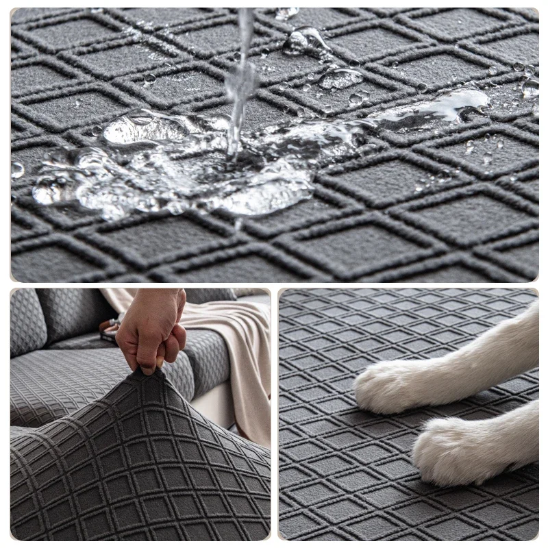 Funda de sofá a cuadros, funda de asiento de sofá resistente al desgaste, funda de sofá elástica ajustable para sala de estar, juego completo de 1, 2, 3 y 4 plazas
