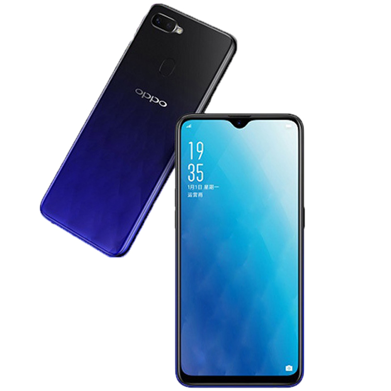 OPPO F9 Smartphone Firmware global 6,3 polegadas 4GB 128GB CPU de oito núcleos MediaTek Helio P60 versão Android 8.1 telefone usado