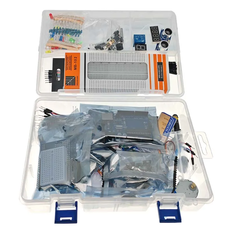 Kit di apprendimento completo per progetti Arduino R3 / Arduino IDE STEM con cavo servo Starter Kit elettronico Scheda di sviluppo