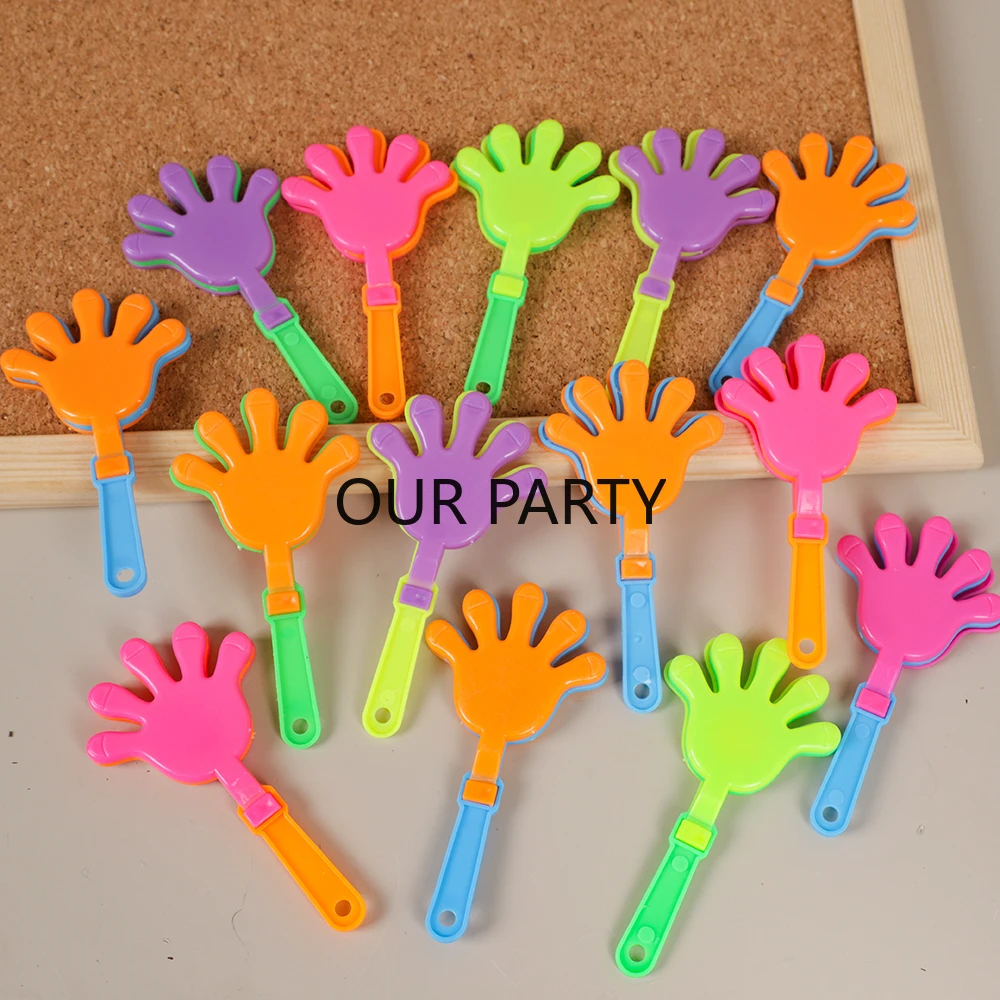 20 piezas Mini claqueta de mano colorida, accesorios para animar, juguetes para palmas de las manos para niños, recuerdos de fiesta de cumpleaños, rellenos de piñata para Baby Shower
