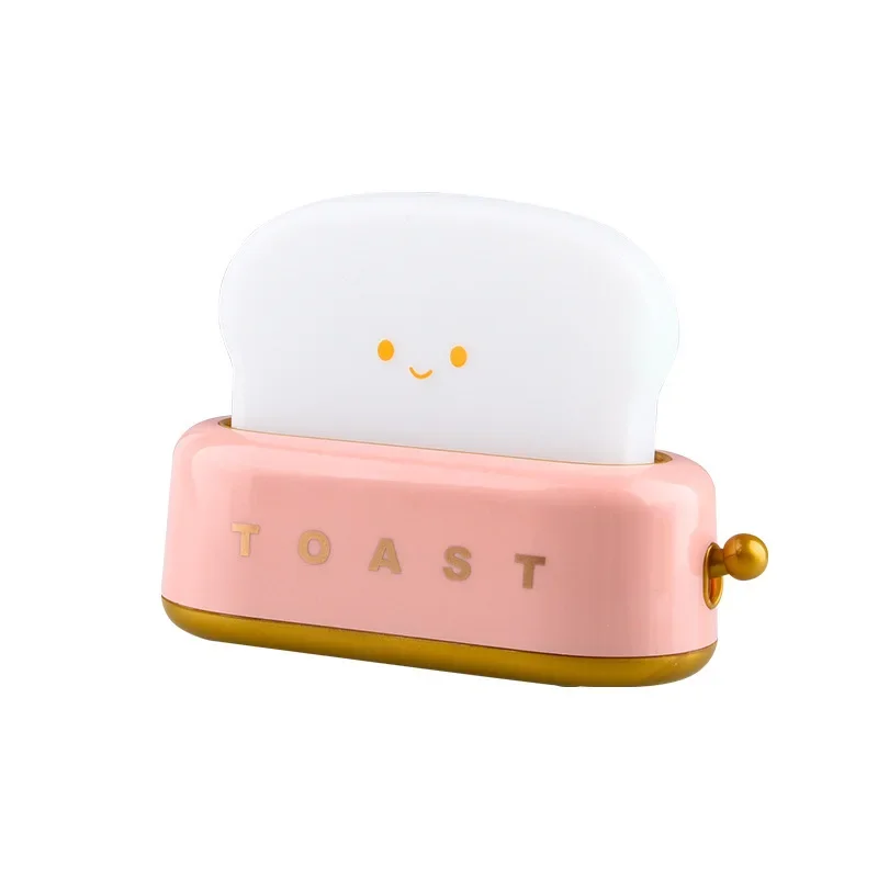 Luz para tostadas de pan, luz nocturna para tostadora, lámpara Led recargable creativa para dormitorio, regalo de cumpleaños