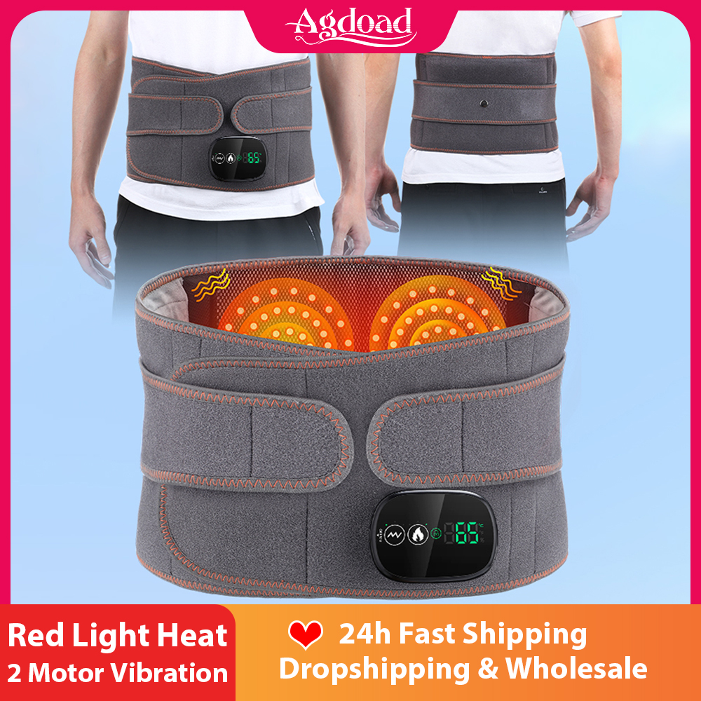 Двойной массажный пояс с подогревом красного света, электрический массажер для талии с подогревом, перезаряжаемый массажный пояс с подогревом, кровообращение