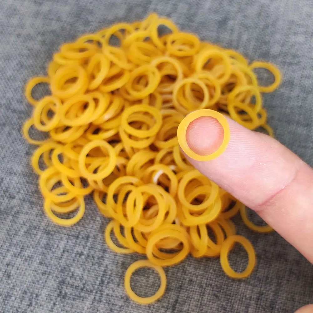 1000 pz Giallo O Anelli Elastici 1 CM/0,4 pollici Anello di Gomma Elastica Estensibile Anelli In Lattice Forniture Per Fascia Estensibile