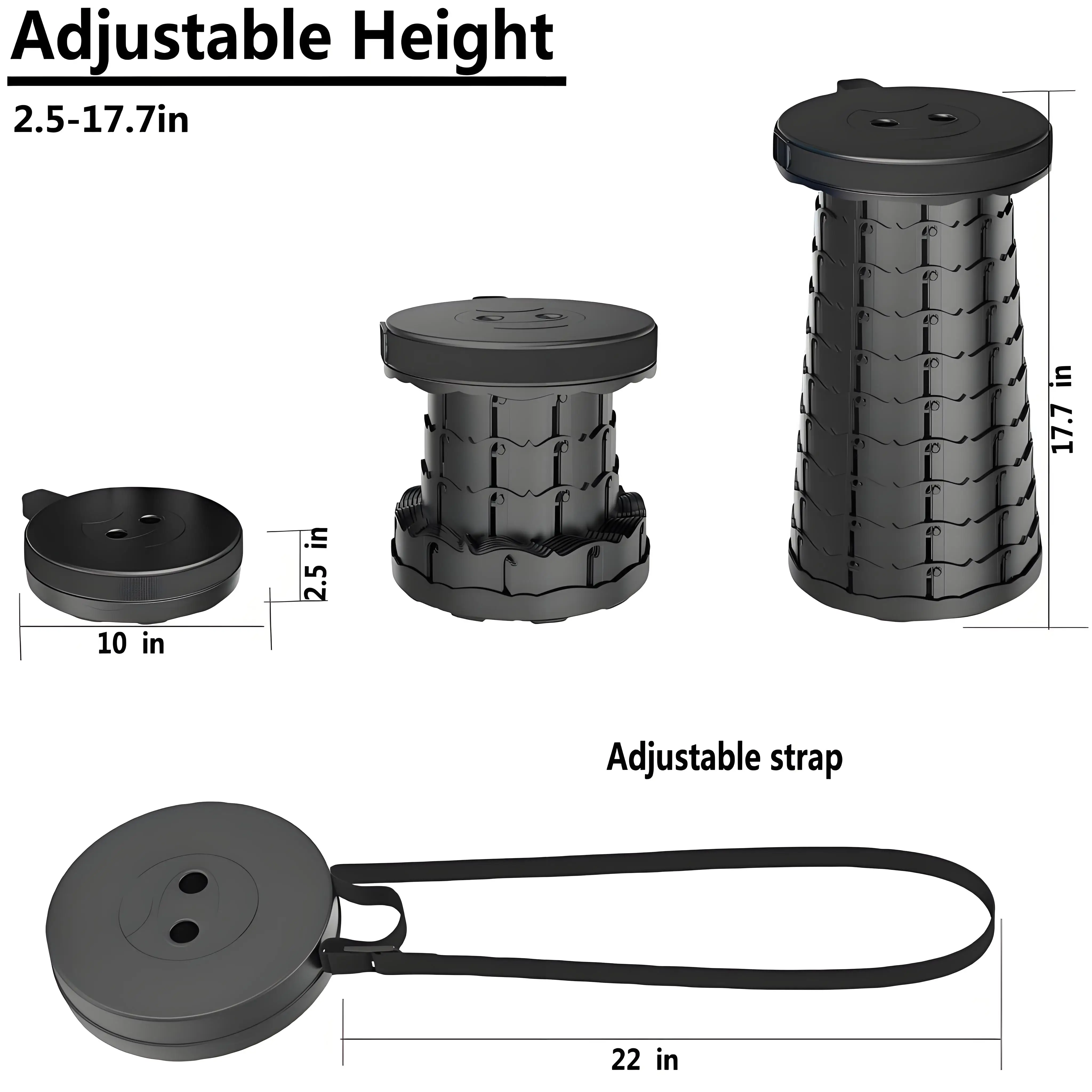 Portable Folding Stool Capacity Compact Camping Seat | Lightweight for Fishing Hiking Outdoor Events Subway Bus Commuting