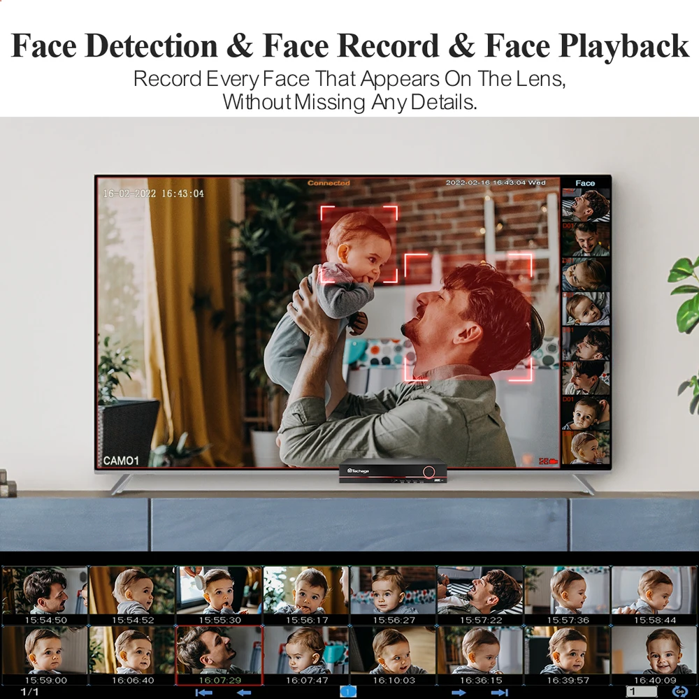 Techage 8CH 5MP 8MP 4K système de caméra POE Audio bidirectionnel coloré nuit intelligente AI détection de visage CCTV système de Surveillance vidéo ensemble